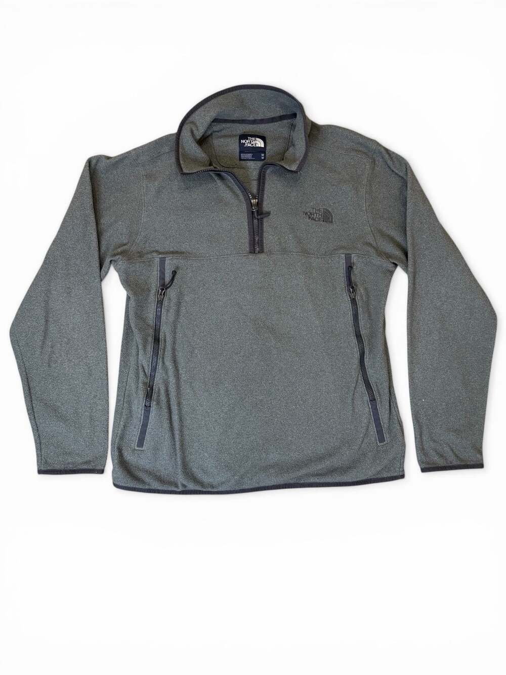 The North Face Men's TKA Glacier 1/4 Zip Fleece Pullover Grey Size M